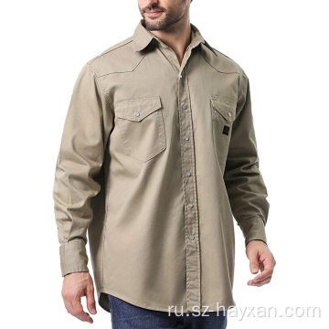 FR Work Shirt с длинным рукавом мужские рабочие рубашки